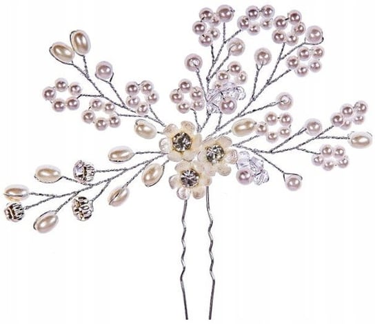 stroik Grzebyk srebrny kwiaty ślub ozdoba włosów edibazzar