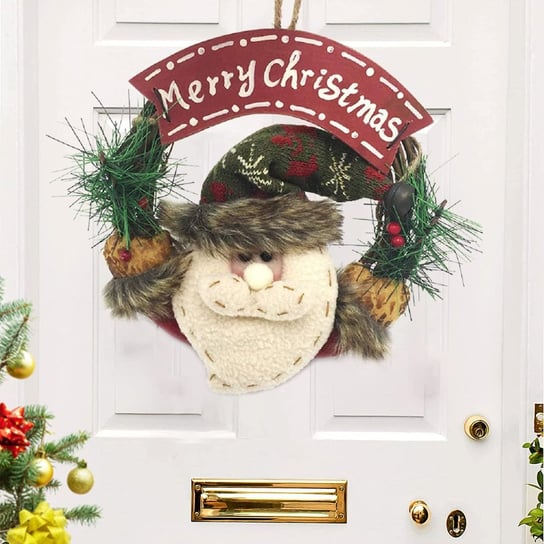 Stroik Świąteczny Na Drzwi Boże Narodzenie Mikołaj Merry Christmas Inna marka