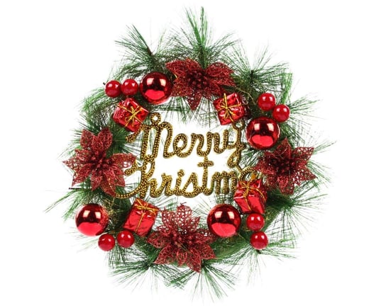 Stroik świąteczny na drzwi JOYLIGHT Merry Christmas, 10x37 cm JOYLIGHT