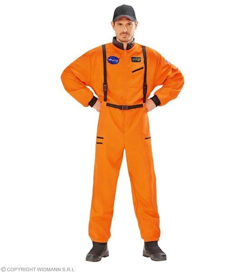 Strój astronauty dla dorosłych, pomarańczowy, rozmiar M Widmann