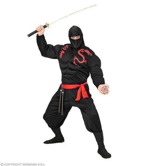 Strój dla dorosłych, Ninja czerwony smok max, rozmiar L Widmann