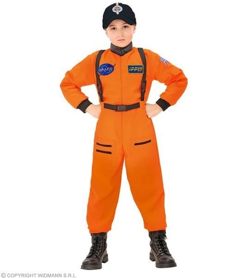 Strój dla dzieci, astronauta, pomarańczowy, rozmiar 128 Widmann