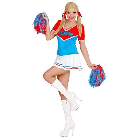 Strój dla dzieci, Cheerleaderka, niebiesko-czerwony, rozmiar M Widmann