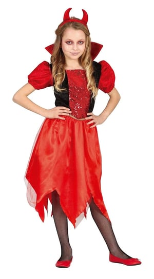 Strój dla dzieci Diabełek czerwona sukienka opaska 10-12 lat ABC
