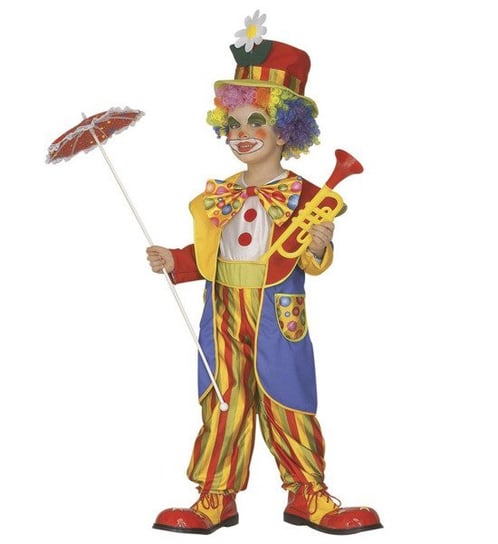 Strój dla dzieci, klaun, kolorowy, rozmiar 110 Widmann