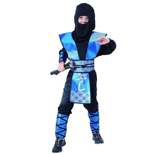 Strój dla dzieci, Ninja, niebieski, rozmiar 110/120 cm GoDan