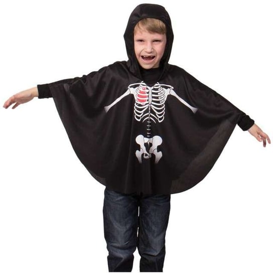 Strój dla dzieci, peleryna szkielet, Halloween, rozmiar uniwersalny Folat