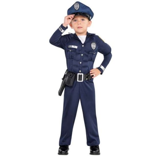 Strój dla dzieci Umięśniony Policjant, rozmiar 94/104cm Amscan