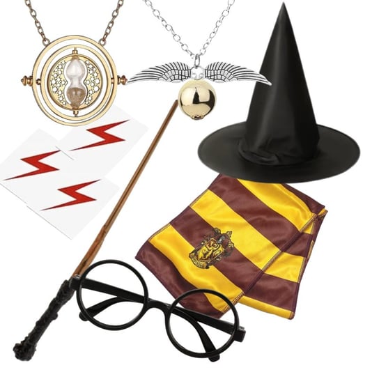 Strój Hermiona Harry Potter 9 Elem. Rózdżka Szalik Okulary Kapelusz Kostium Inna marka