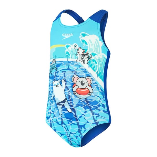 Strój Kąpielowy Dziewczęcy Jednoczęściowy Speedo Blue/White R.4yrs Speedo