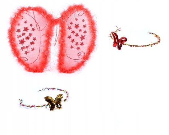 Strój Karnawałowy Motyl Skrzydła Czerwone Midex
