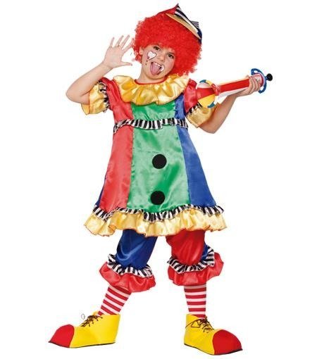 Strój klaun sukienka atłas, rozmiar 104 Euro Carnavales