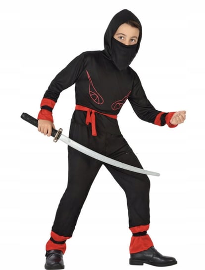 Strój Kostium Ninja Czarno-Czerwony Ninjago 10-12 Lat Inna marka