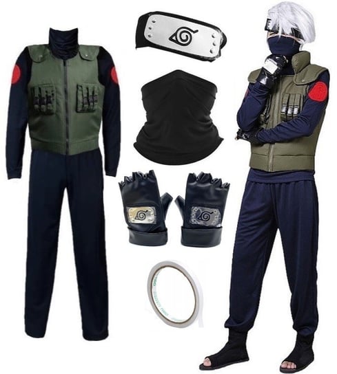 Strój Kostium Przebranie Kakashi Hatake Naruto Anime Cosplay L/Xl 176/182 Zestaw Hopki