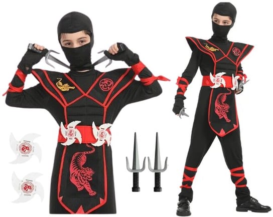 Strój Kostium Przebranie Ninja Sztylety Shuriken Cosplay S 98/110 Inna marka