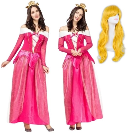 Strój Kostium Sukienka Aurora Księżniczka Cosplay Dla Dorosłych L Xl 170 176 Peruka Hopki