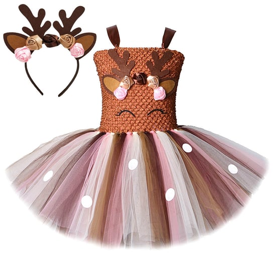 STRÓJ KOSTIUM SUKIENKA RENIFER JELONEK SARENKA BAMBI TUTU 104 110 116 Hopki