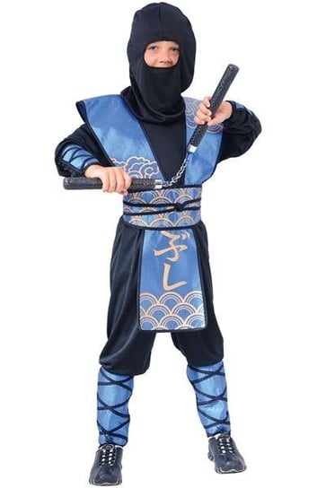 Strój Ninja Niebieski-128 Wicked Costumes