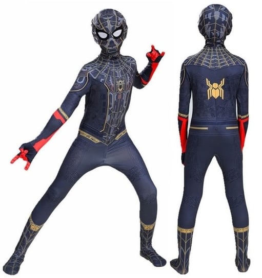 Strój Przebranie Kostium Spiderman Black 116/122 Hopki