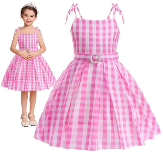 Strój Przebranie Kostium Sukienka Barbie Różowa Na Bal Karnawał 110/116 Cm (Z Metki 120) Hopki