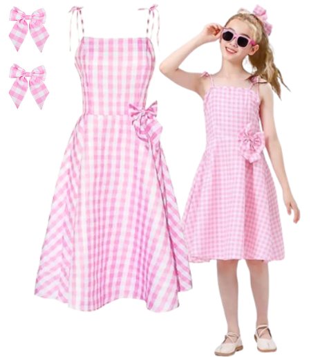 Strój Przebranie Kostium Sukienka Barbie Różowa Na Bal Karnawał 116/122 Cm (Z Metki 120) Hopki