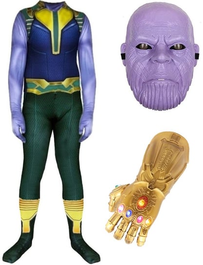 Strój Przebranie Kostium Thanos Skin 104/110 (Z Metki S) Nowy Zestaw Rękawica Maska Hopki