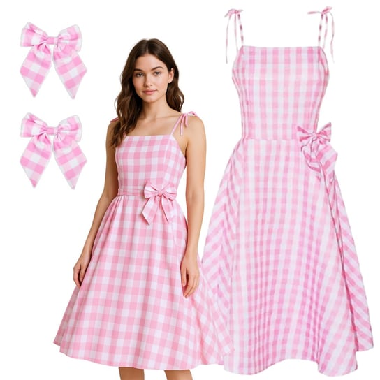 Strój przebranie sukienka pin up w kratkę retro rozkloszowana l xl 164 170 CM Hopki