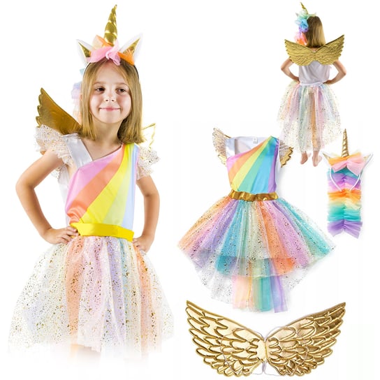 Strój przebranie sukienka Unicorn złoty zestaw dla dziewczynki Inna marka
