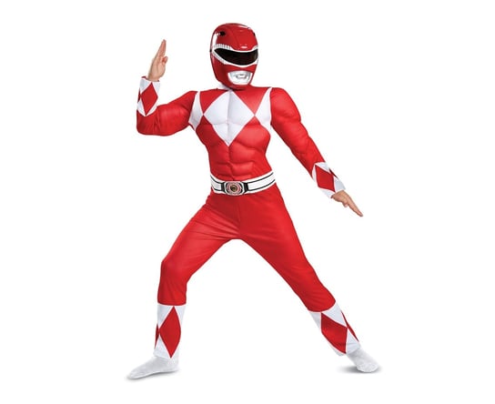 Strój Red Ranger Classic Muscle - Power Rangers (Licencja), Rozm. M (7-8 Lat) GoDan