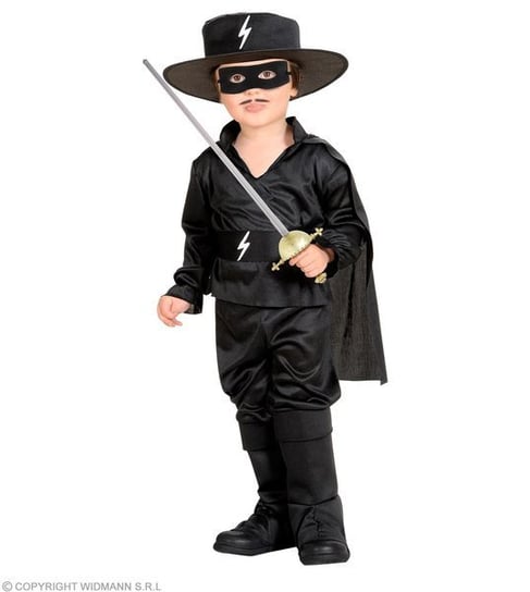Strój Zorro czarny, rozmiar 104 Widmann