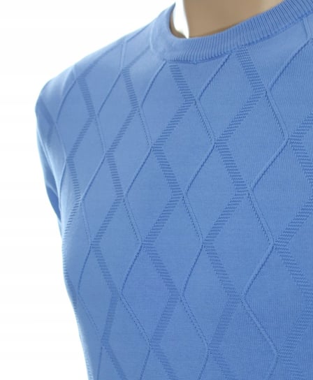 STROKERS klasyczny elegancki sweter męski pod szyję z bawełny błękitny L Inna marka