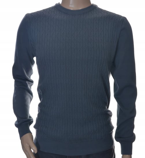 STROKERS klasyczny elegancki sweter męski pod szyję z bawełny grafitowy M Inna marka
