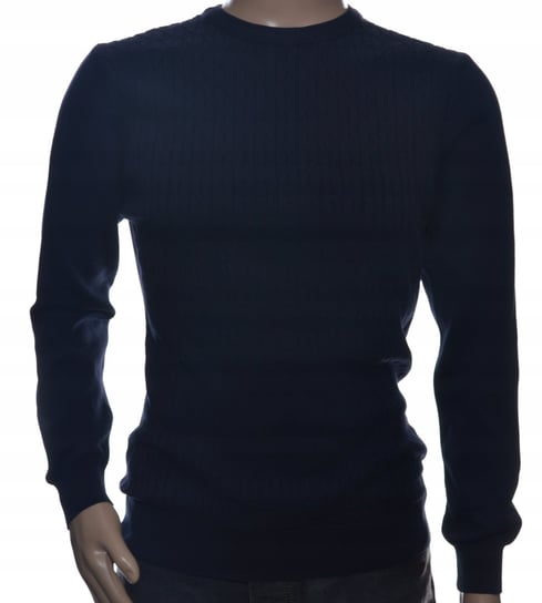 STROKERS klasyczny elegancki sweter męski pod szyję z bawełny granatowy L Inna marka