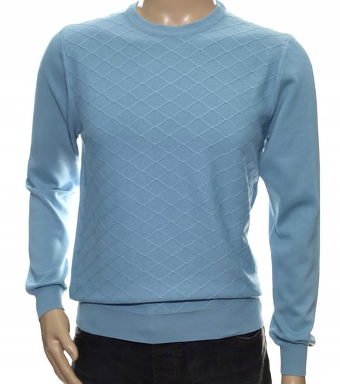 Strokers Klasyczny Sweter Męski Ze Wzorem Tłoczonym 3Xl Xxxl Błękitny Inna marka