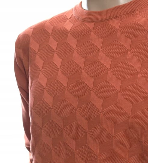 Strokers Klasyczny Sweter Męski Ze Wzorem Tłoczonym Bawełniany L Ceglasty Inna marka