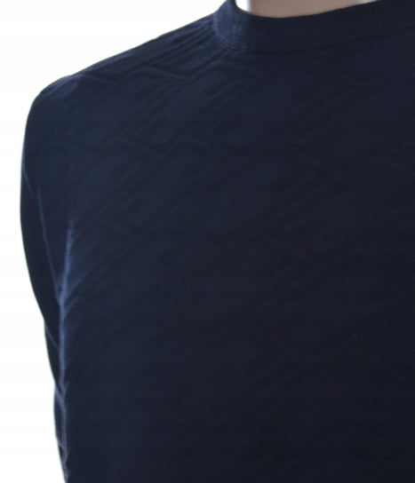 Strokers Klasyczny Sweter Męski Ze Wzorem Tłoczonym Bawełniany L Granatowy Inna marka