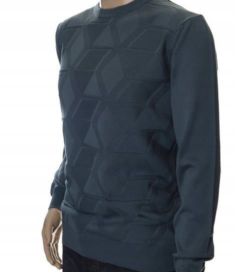 Strokers Klasyczny Sweter Męski Ze Wzorem Tłoczonym Bawełniany M Grafitowy Inna marka