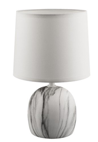 STRUHM Nowoczesna lampka stołowa nocna marmur ATENA E14 25cm biały Struhm