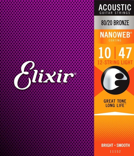 Struny Do Gitary 12 Strunowej Akustycznej Elixir 11152 10-47 Elixir