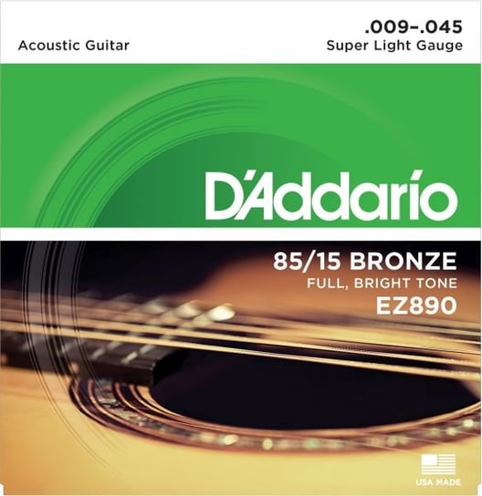 Struny do gitary akustycznej 09-45 GTR 85/15 EZ890 / DADDARIO D'Addario