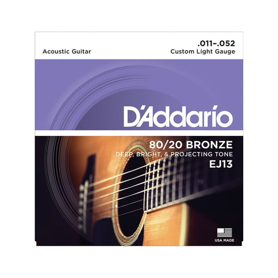 Struny do Gitary Akustycznej 11-52 D'Addario EJ13 MUSIC DEALER