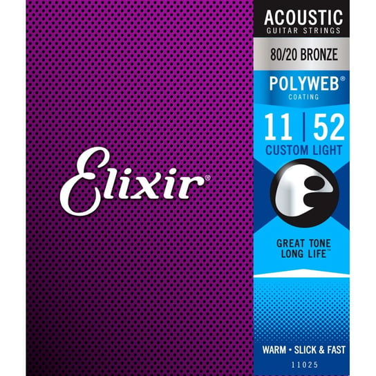 Struny do Gitary Akustycznej 11-52 Elixir Polyweb Elixir
