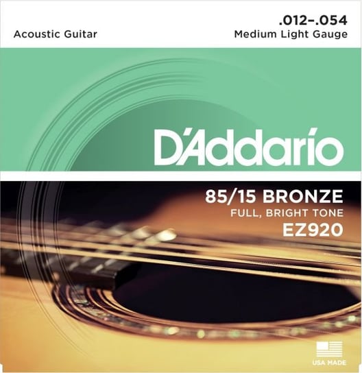 Struny do  gitary akustycznej 12-54 GTR 85/15 EZ920 / DADDARIO D'Addario