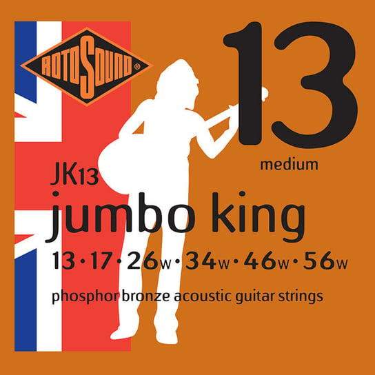 Struny do Gitary Akustycznej 13-56 Rotosound Jumbo King Rotosound