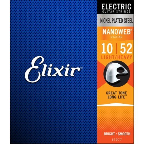 Struny do gitary elektrycznej ELIXIR Nanoweb 12077 Light-Heavy 10-52 Elixir
