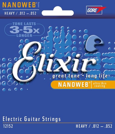 Struny do gitary elektrycznej ELIXIR Nanoweb 12152 Heavy 12-52 + kostki Elixir