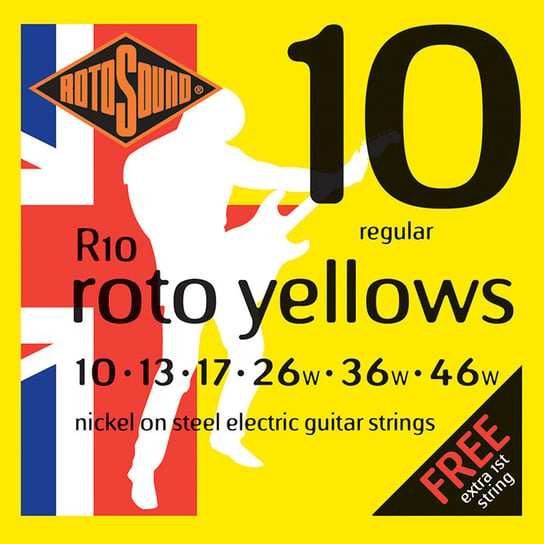 Struny do gitary elektrycznej ROTOSOUND R10, 10-46 + E1 Rotosound