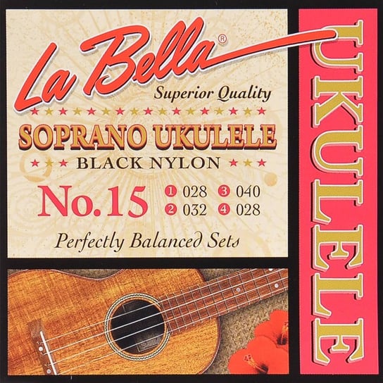 struny do ukulele sopranowego LA BELLA No.15 Black Nylon La Bella