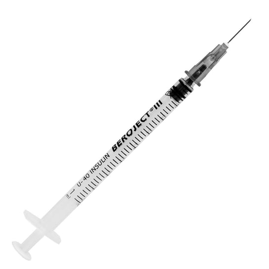 Strzykawka insulinowa 1 ml U-40 BEROJECT III z igłą 0,4x13mm 100 szt. inna