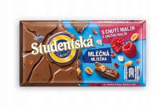 Studentska, czekolada mleczne z bakaliami i maliną, 180g Nestle